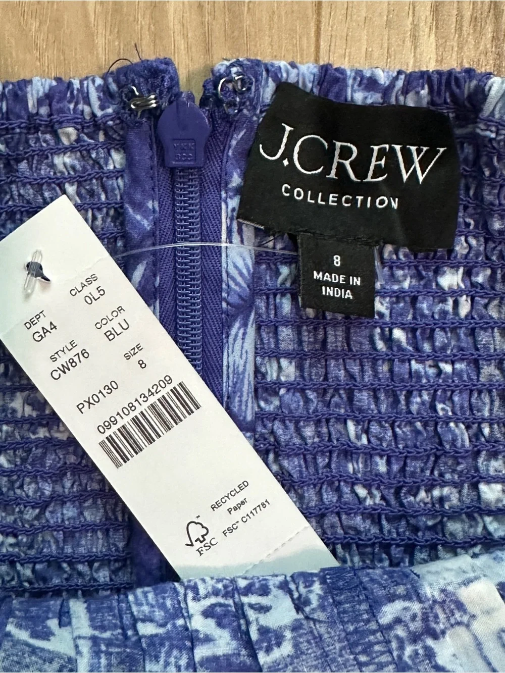 J.Crew Women’s Maxi Dress Open Back Halter Cotton Poplin Blue White Medium M NEW